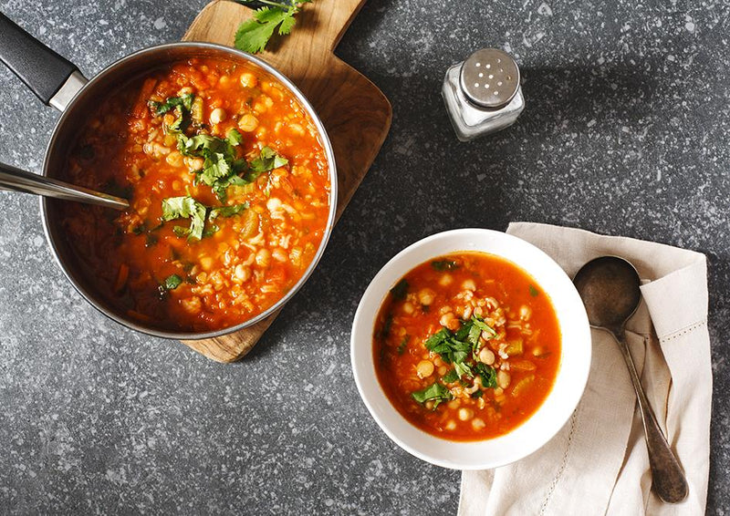 Cooking with Fohën - Spiced Moroccan chickpea & spinach soup