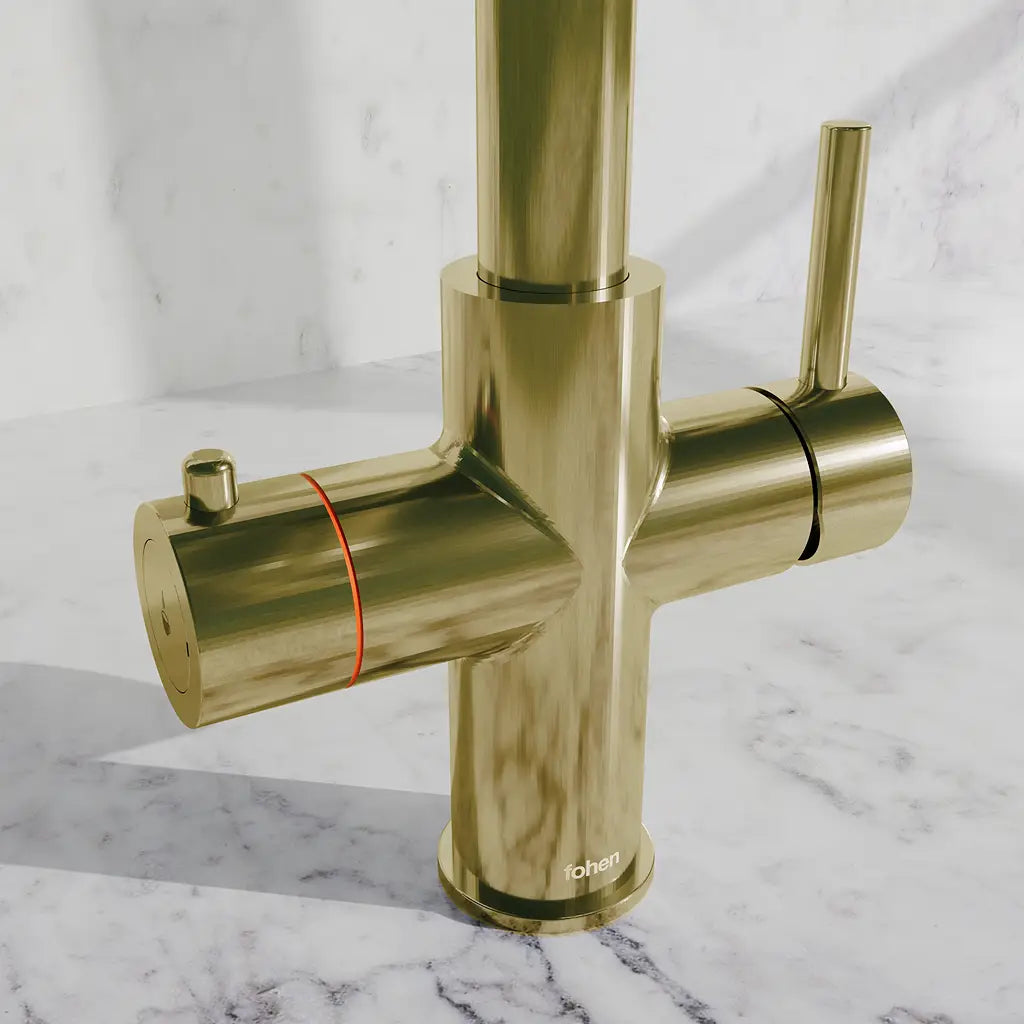 Image of Fohen Aran Pro Champagne Gold Tap Close-up