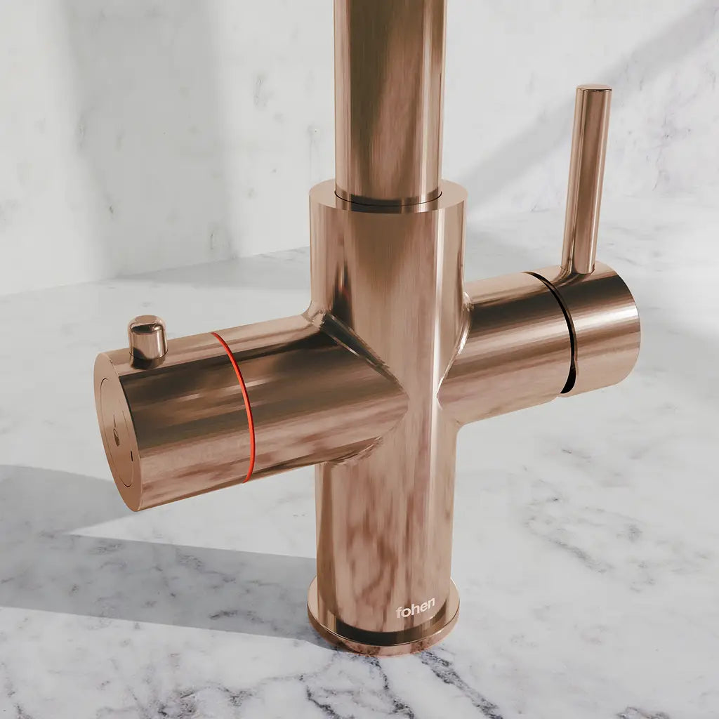Image of Fohen Aran Pro Rose Gold Tap Close-up