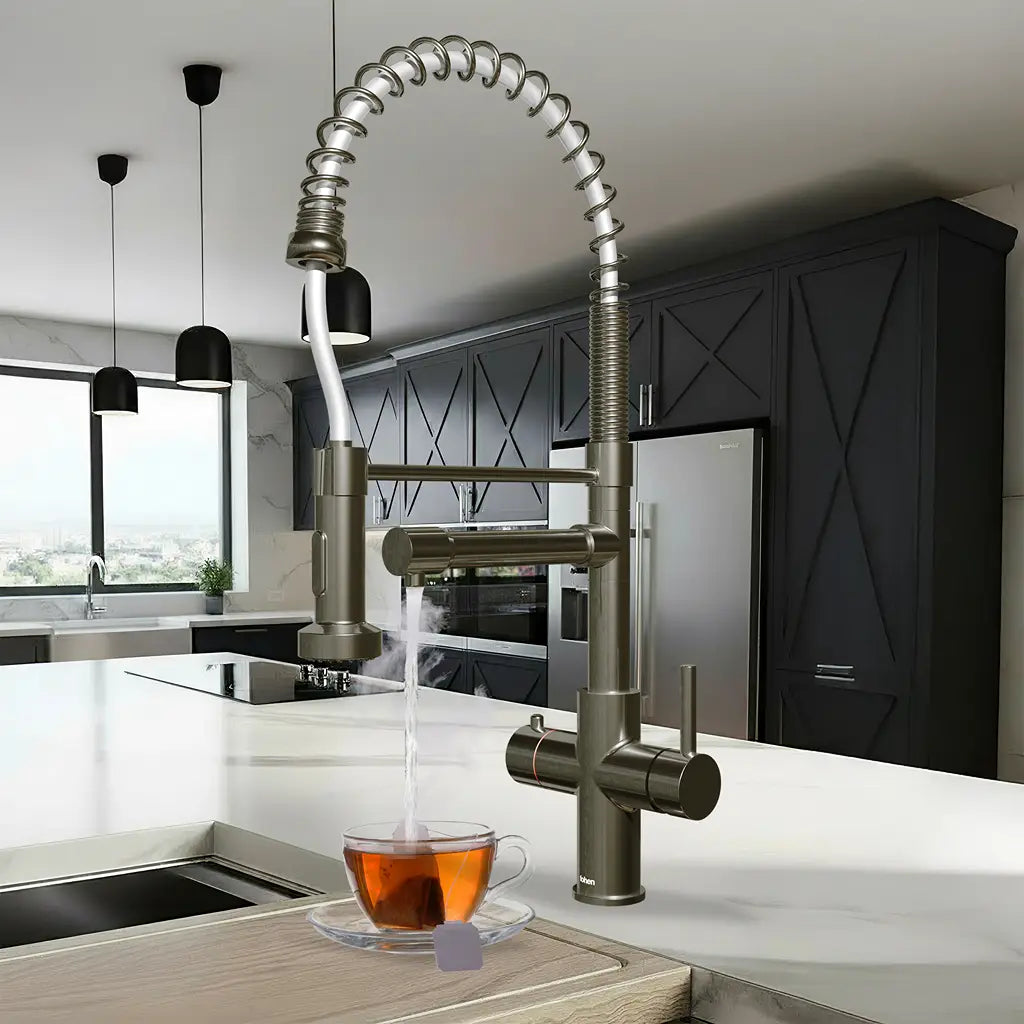 Image of Fohen Aran Pro Brushed Gunmetal Boiling Water Tap