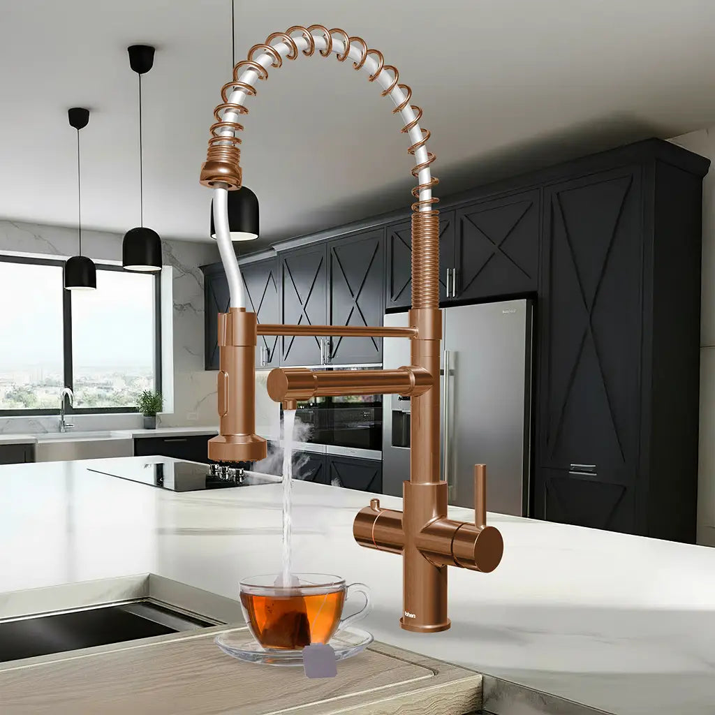 Image of Fohen Aran Pro Rose Gold Boiling Water Tap