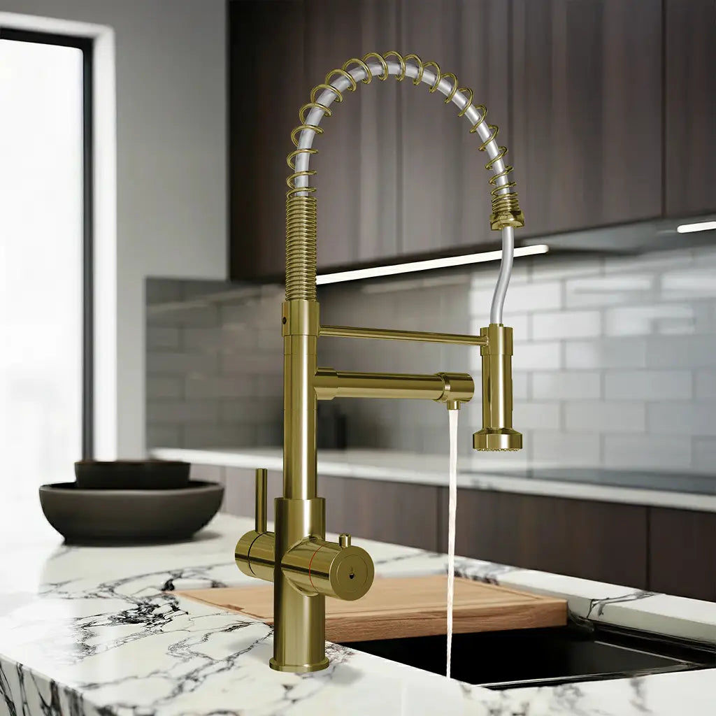 Image of Fohen Aran Pro Champagne Gold Kitchen Tap
