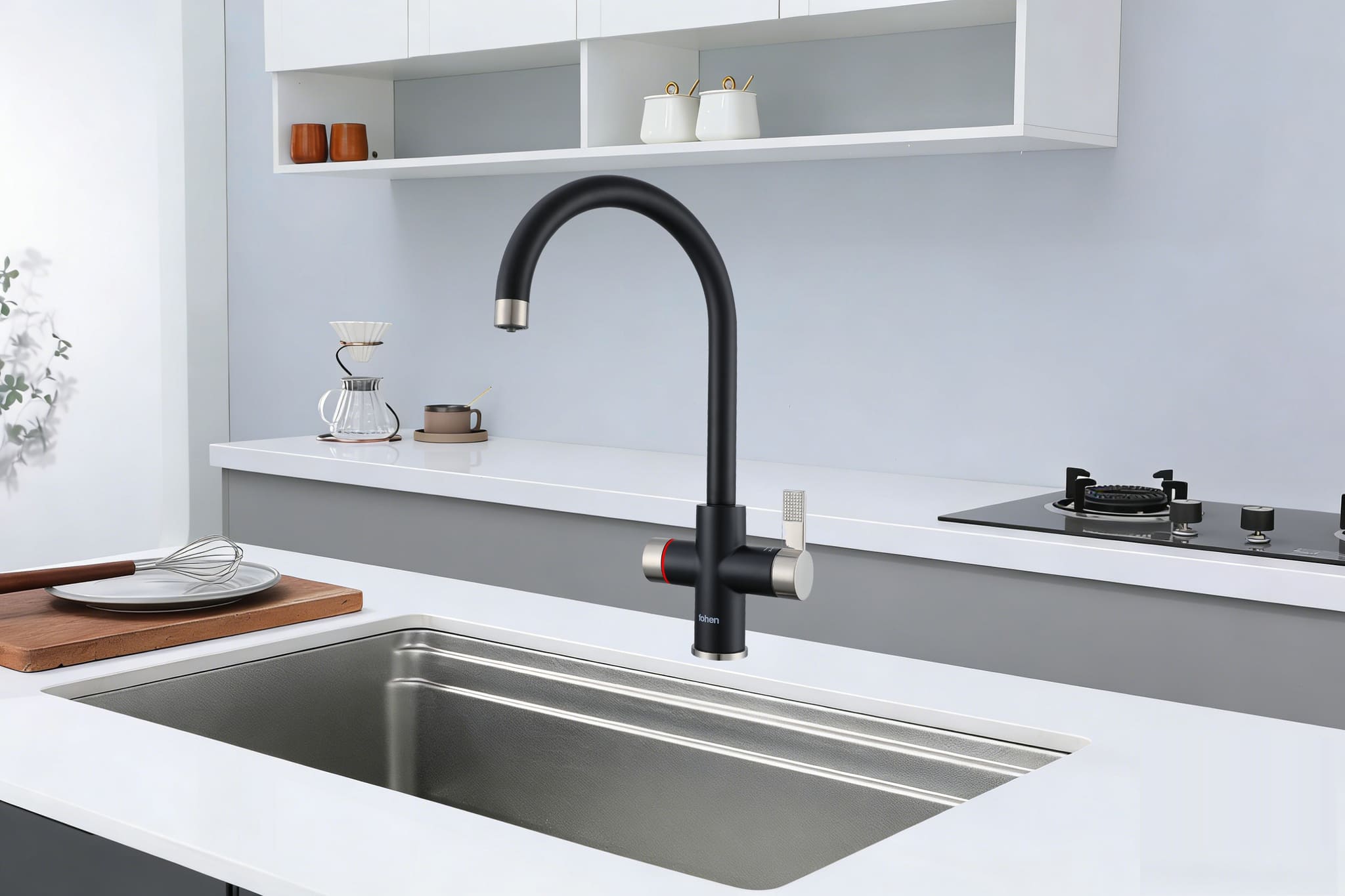 Image of Fohen 4-in-1 Fervente Touch - Matt Black with Nickel Accents