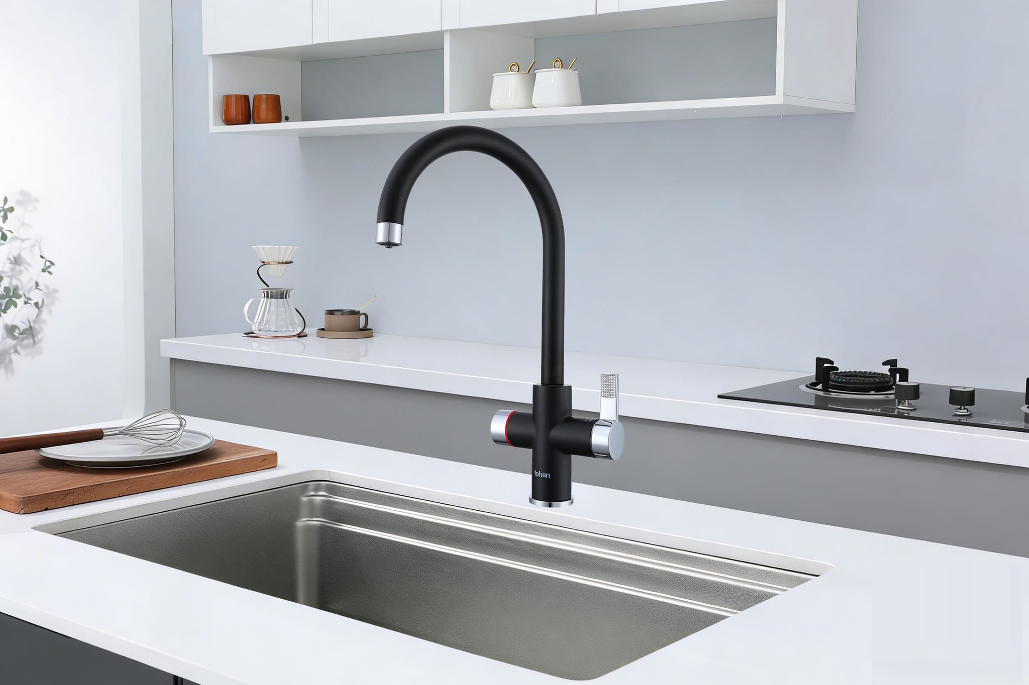 Image of Fohen 4-in-1 Fervente Touch - Matt Black with Chrome Accents