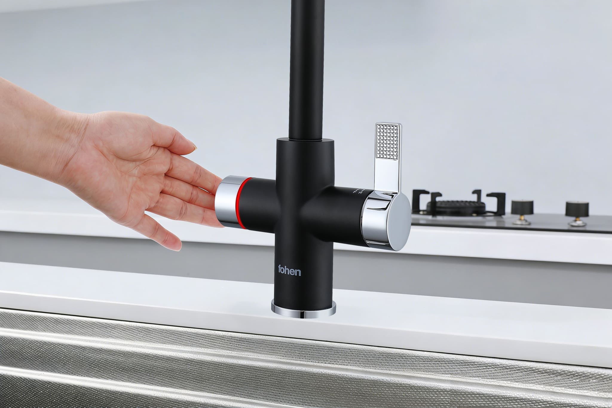 Image of Fohen 4-in-1 Fedina Touch - Matt Black & Chrome Accents