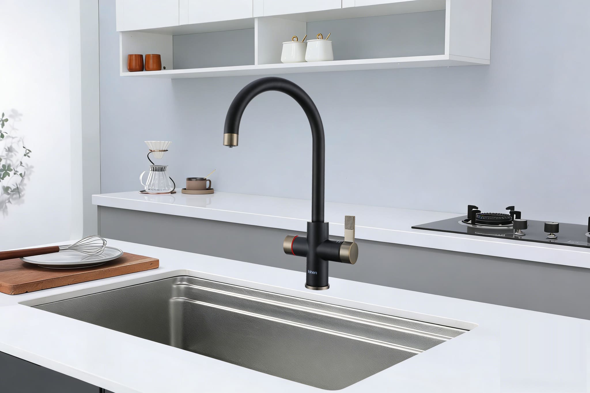 Image of Fohen 4-in-1 Fervente Touch - Matt Black with Brass Patinated Accents