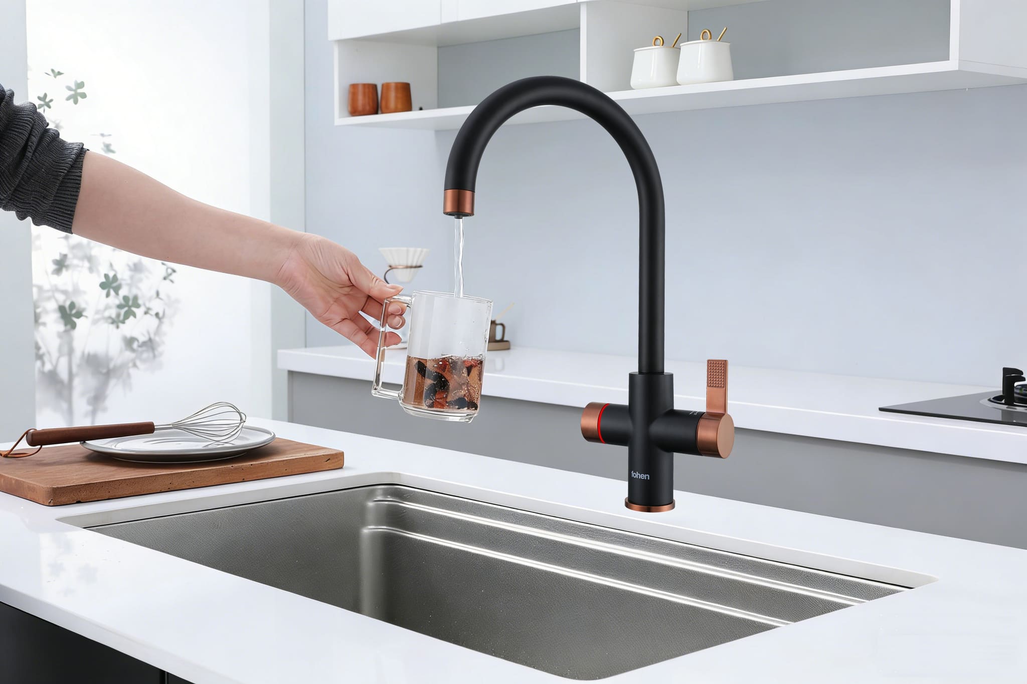 Image of Fohen 4-in-1 Fervente Touch - Matt Black with Rose Gold Accents