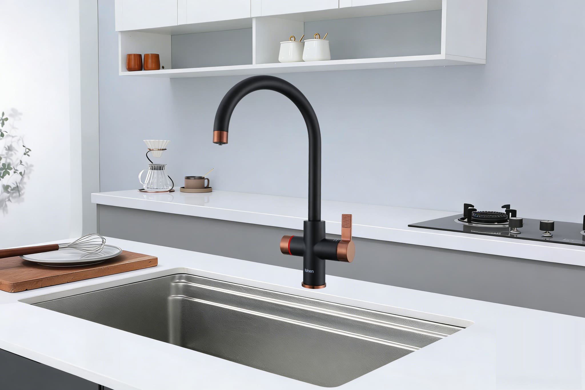 Image of Fohen 4-in-1 Fervente Touch - Matt Black with Rose Gold Accents