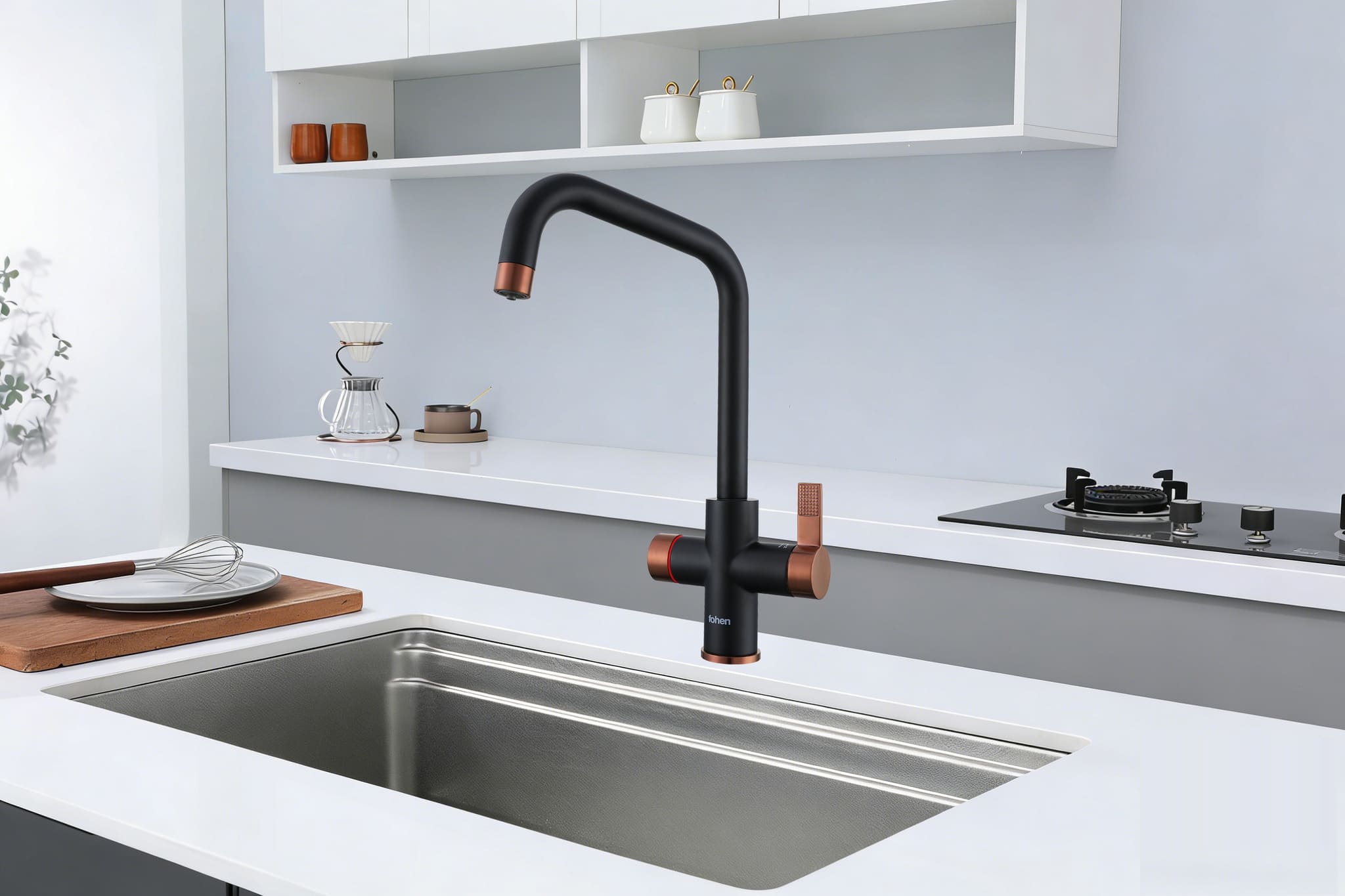 Image of Fohen 4-in-1 Fedina Touch - Matt Black & Rose Gold Accents