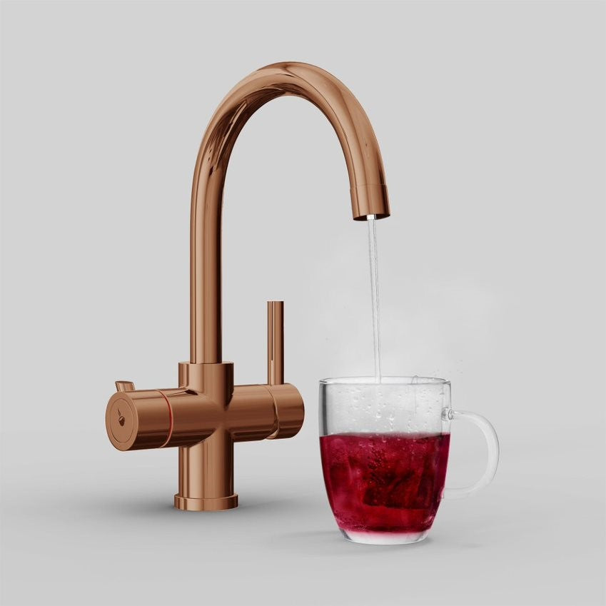 Fohen Furnas | Polished Bronze | 3-in-1 Boiling Water Tap with Swan Neck