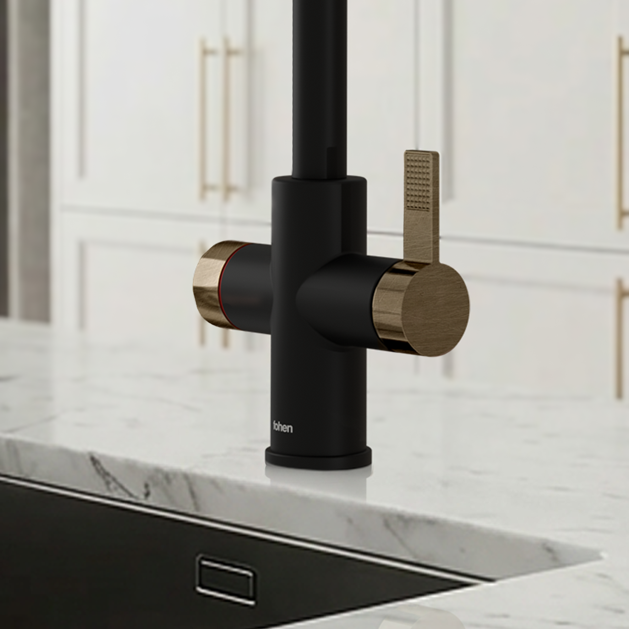 Image of Fohen 4-in-1 Fedina Touch - Matt Black & Patinated Brass Accents