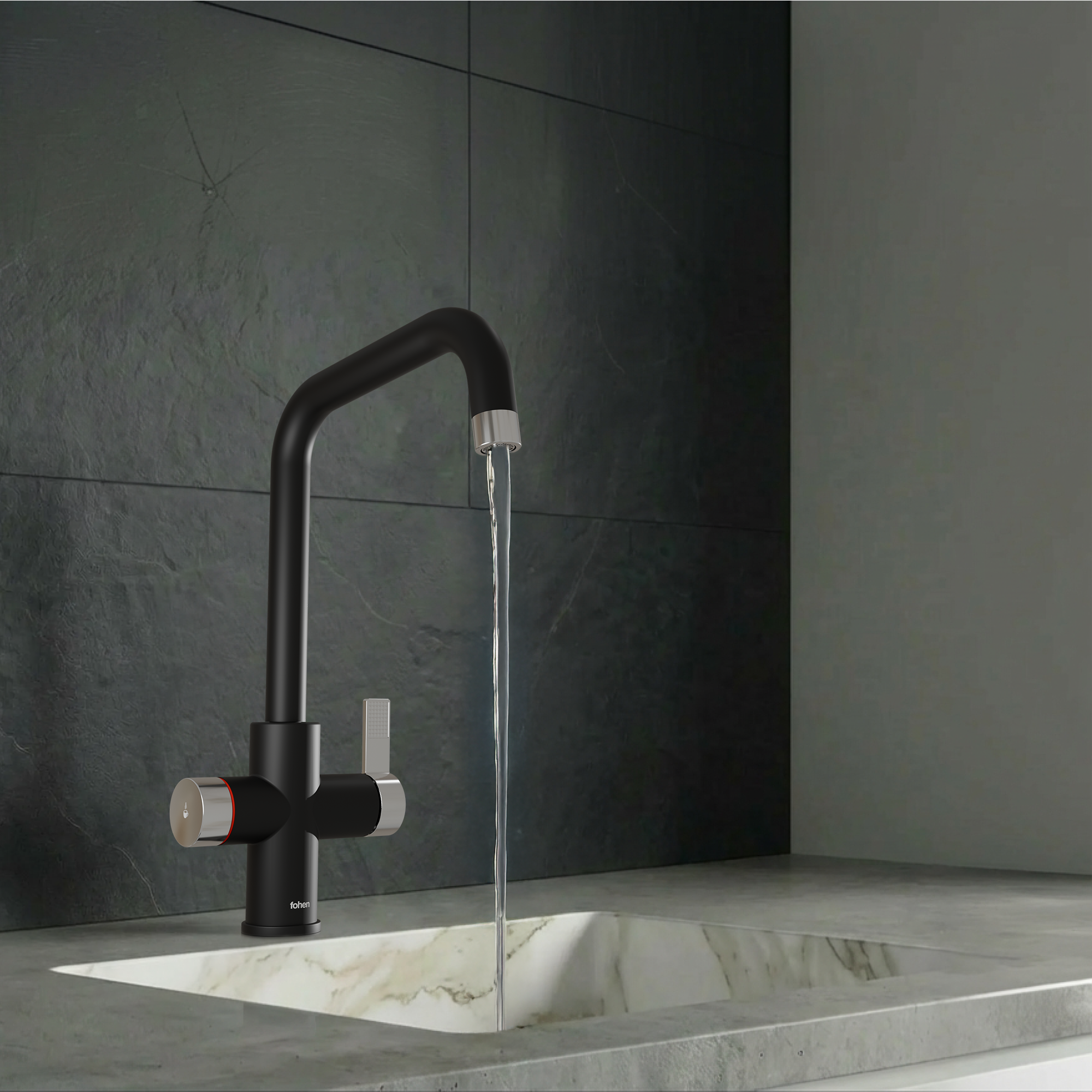 Image of Fohen 4-in-1 Fedina Touch - Matt Black & Chrome Accents