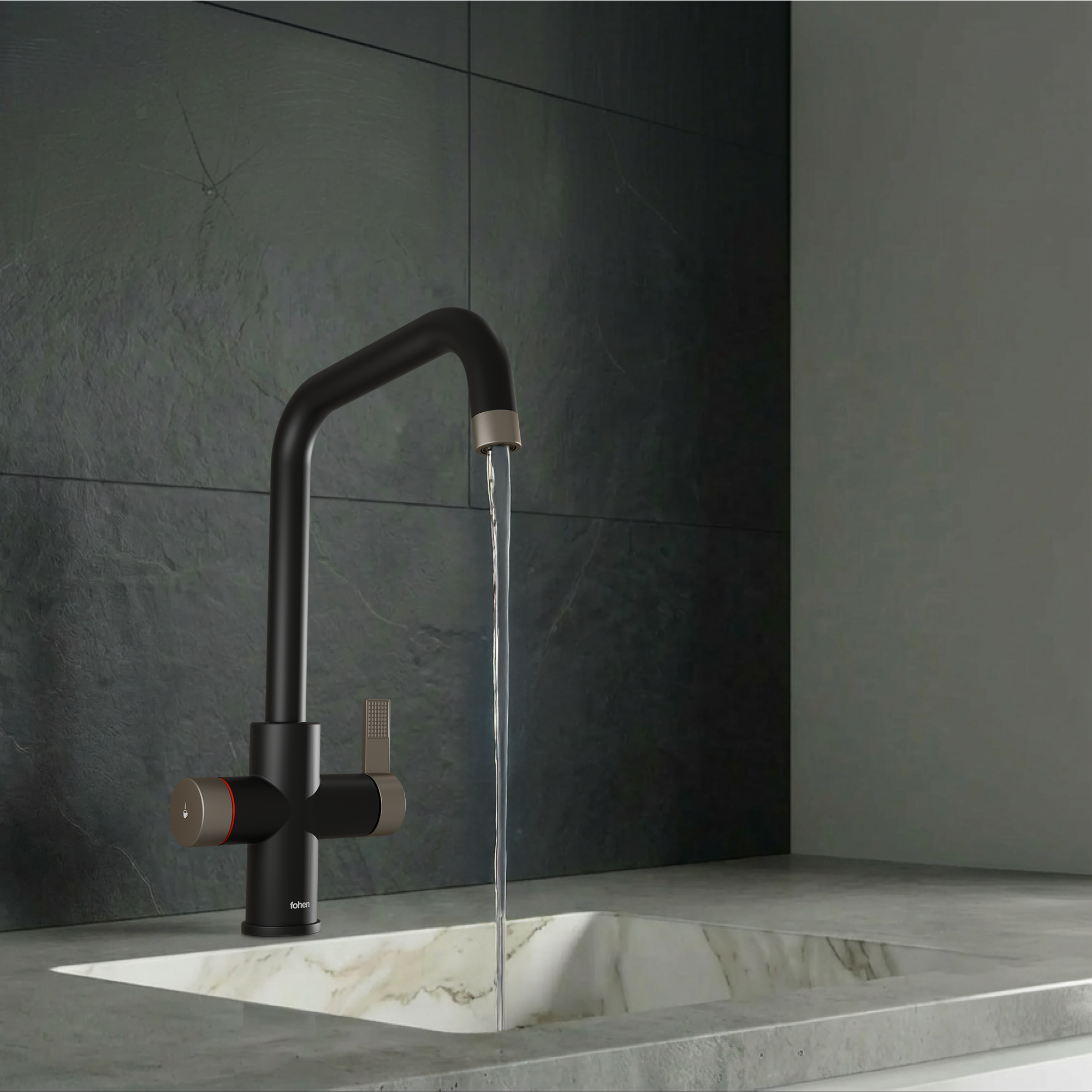 Image of Fohen 4-in-1 Fedina Touch - Matt Black & Nickel Accents