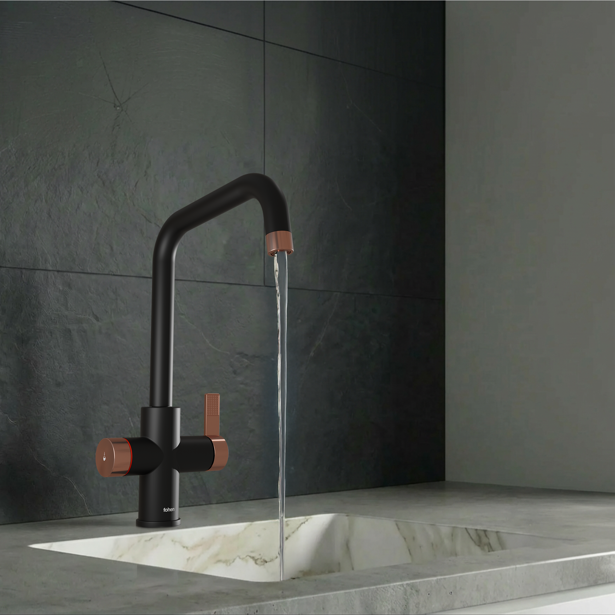 Image of Fohen 4-in-1 Fedina Touch - Matt Black & Rose Gold Accents