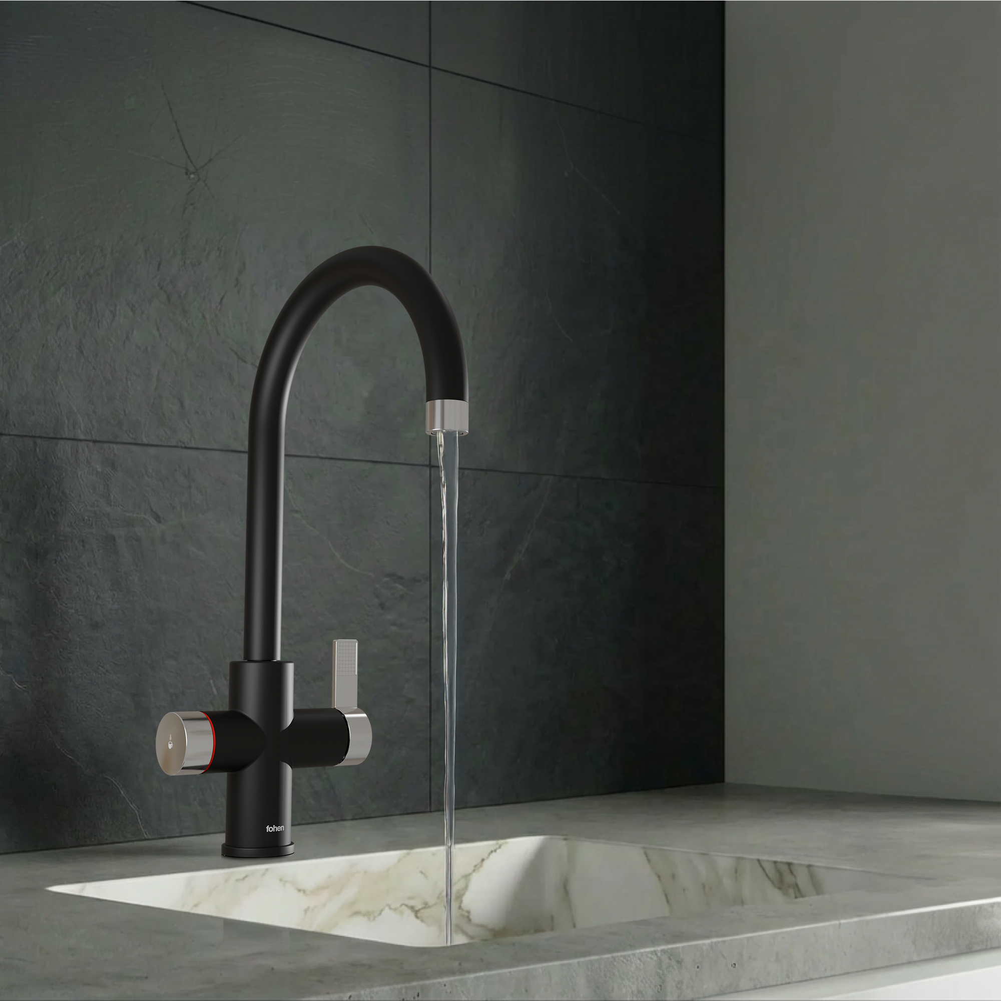 Image of Fohen 4-in-1 Fervente Touch - Matt Black with Chrome Accents