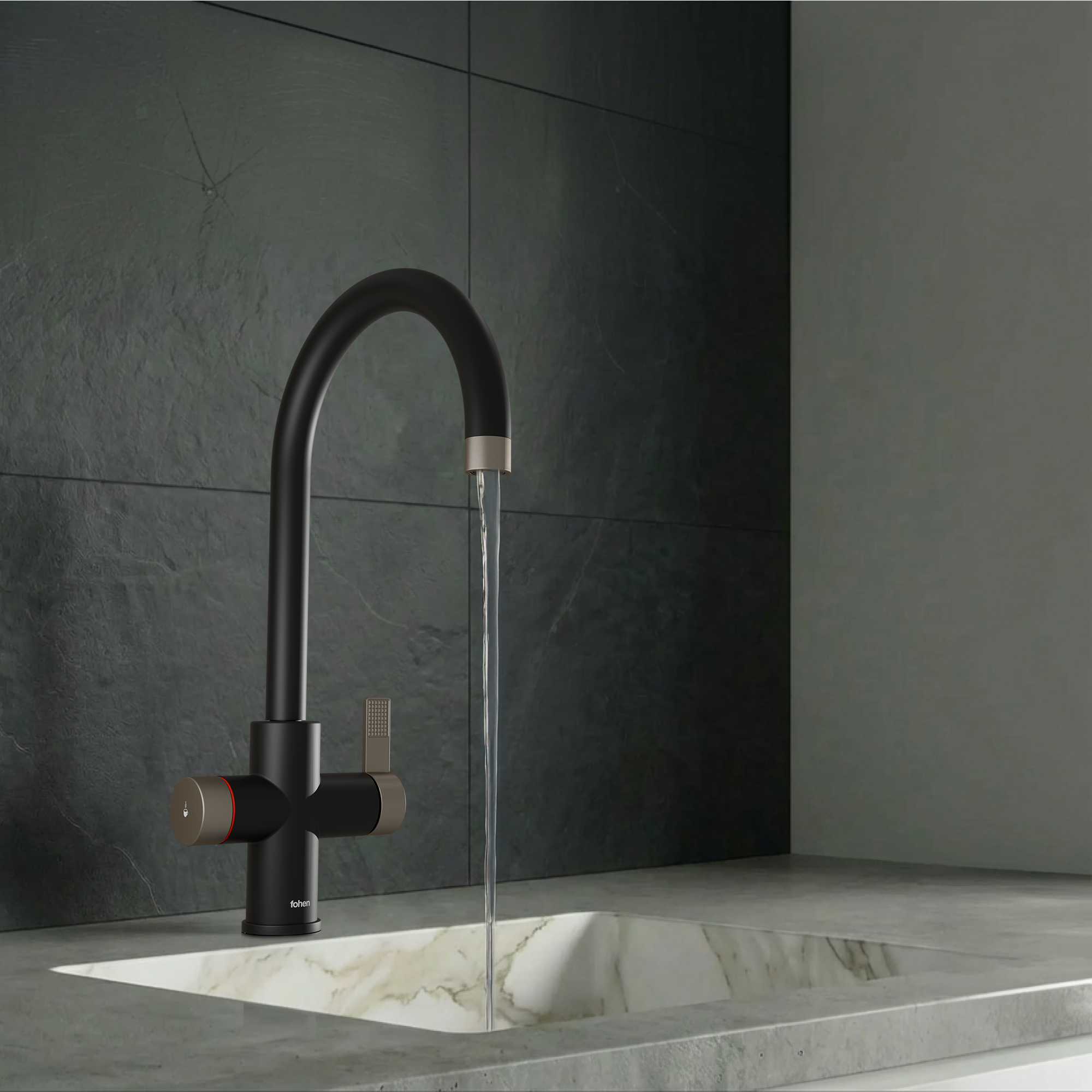 Image of Fohen 4-in-1 Fervente Touch - Matt Black with Nickel Accents
