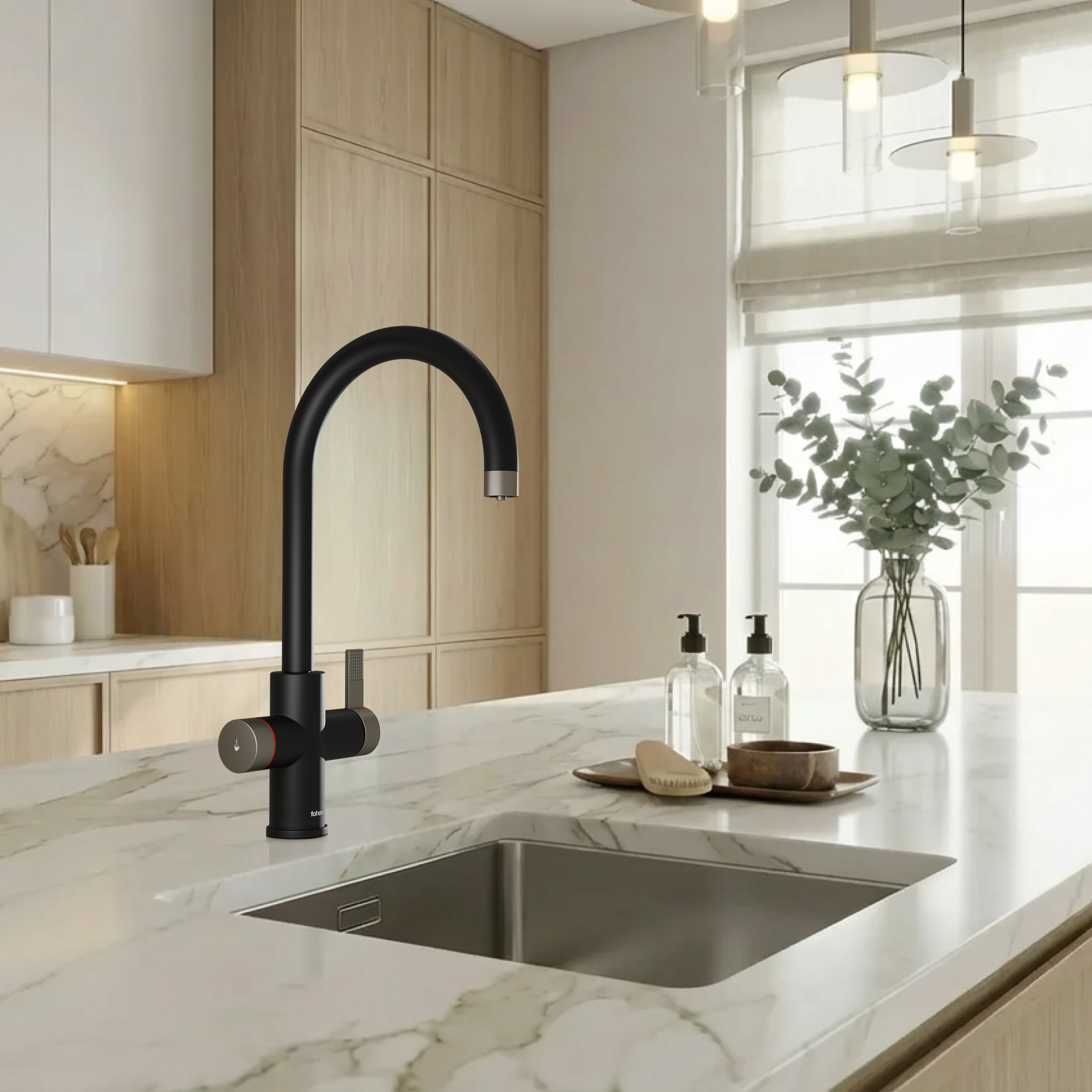 Image of Fohen 4-in-1 Fervente Touch - Matt Black with Nickel Accents