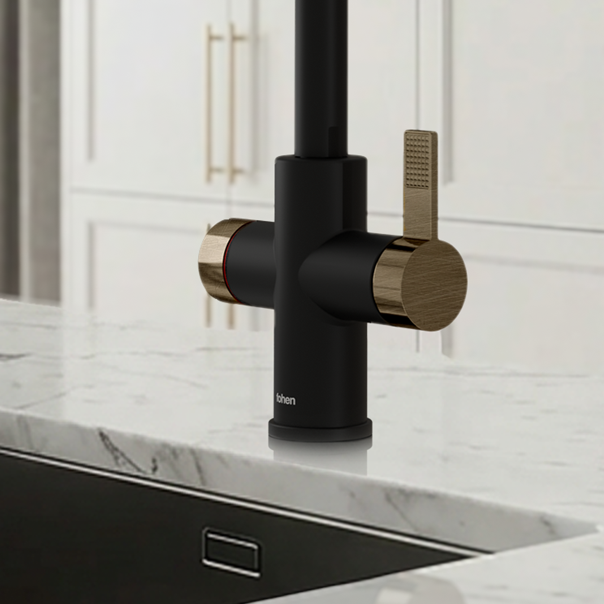Image of Fohen 4-in-1 Fervente Touch - Matt Black with Brass Patinated Accents