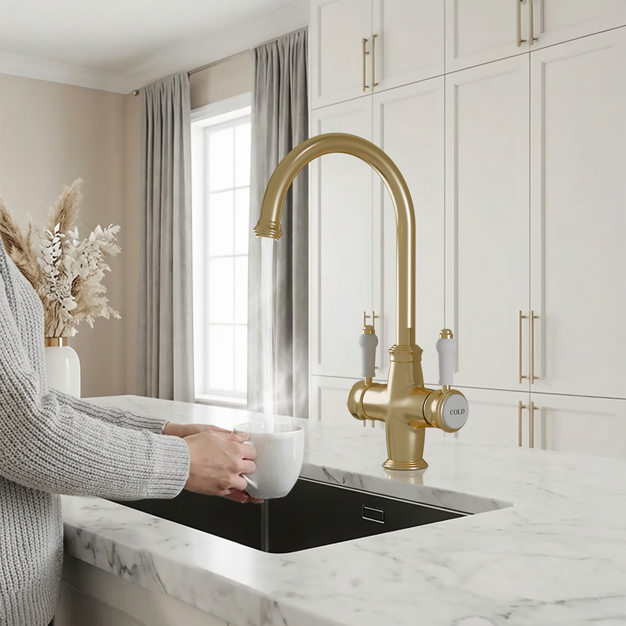 Image of Fohen Sterling 3-in-1 Brushed Brass