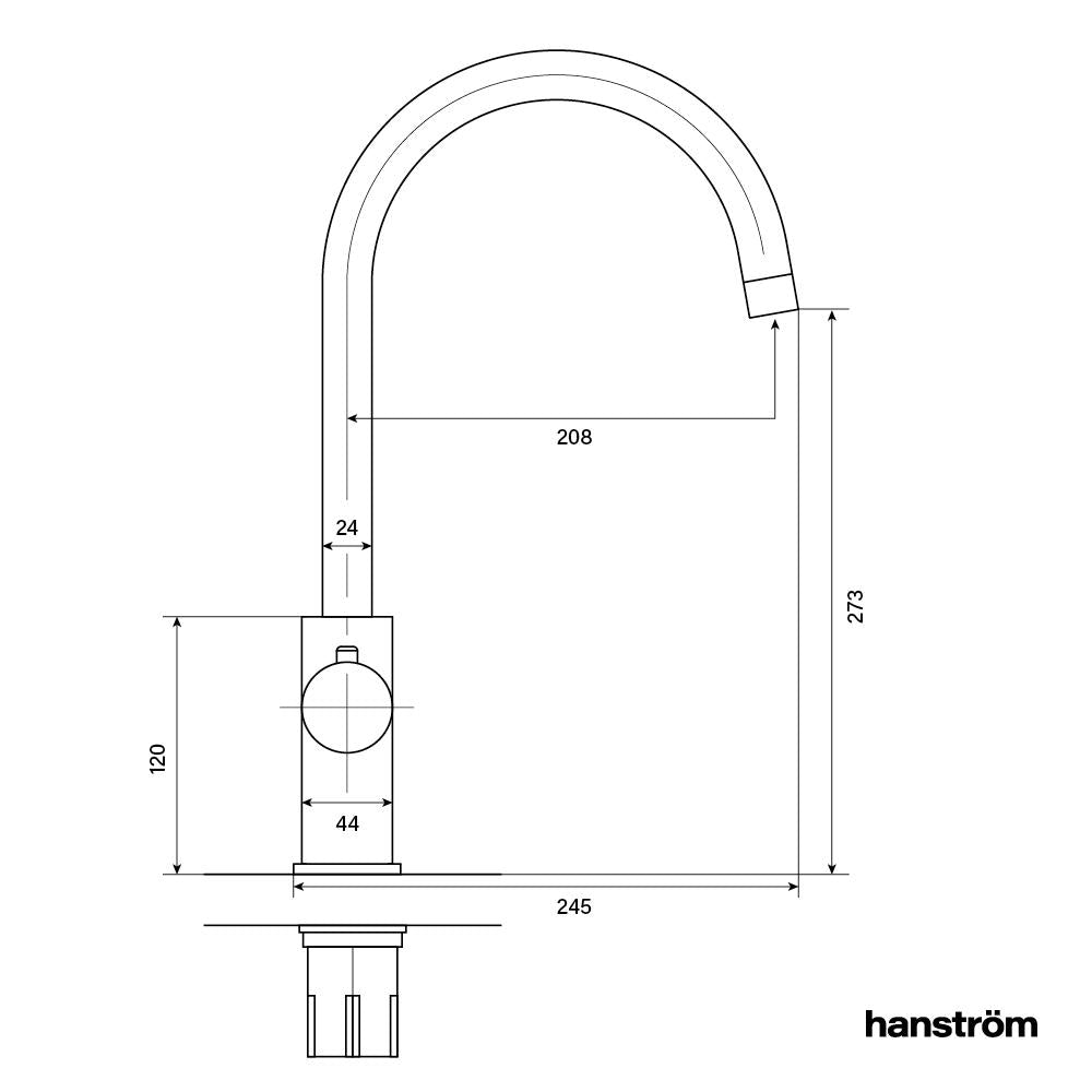 3-in-1 Hanström Ume Touch - Chrome