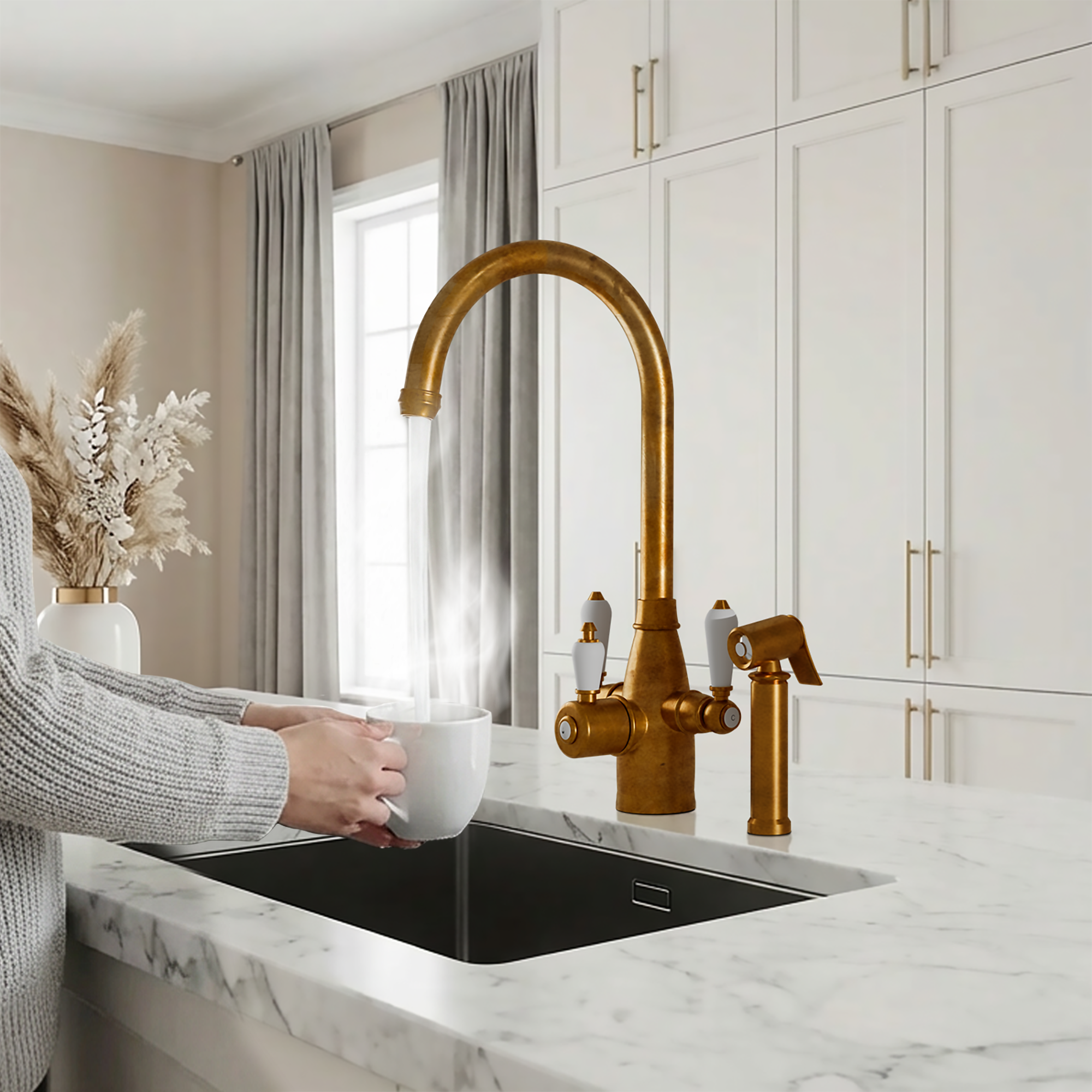 Image of Fohen Tate 3-in-1 + Spray Aged Brass