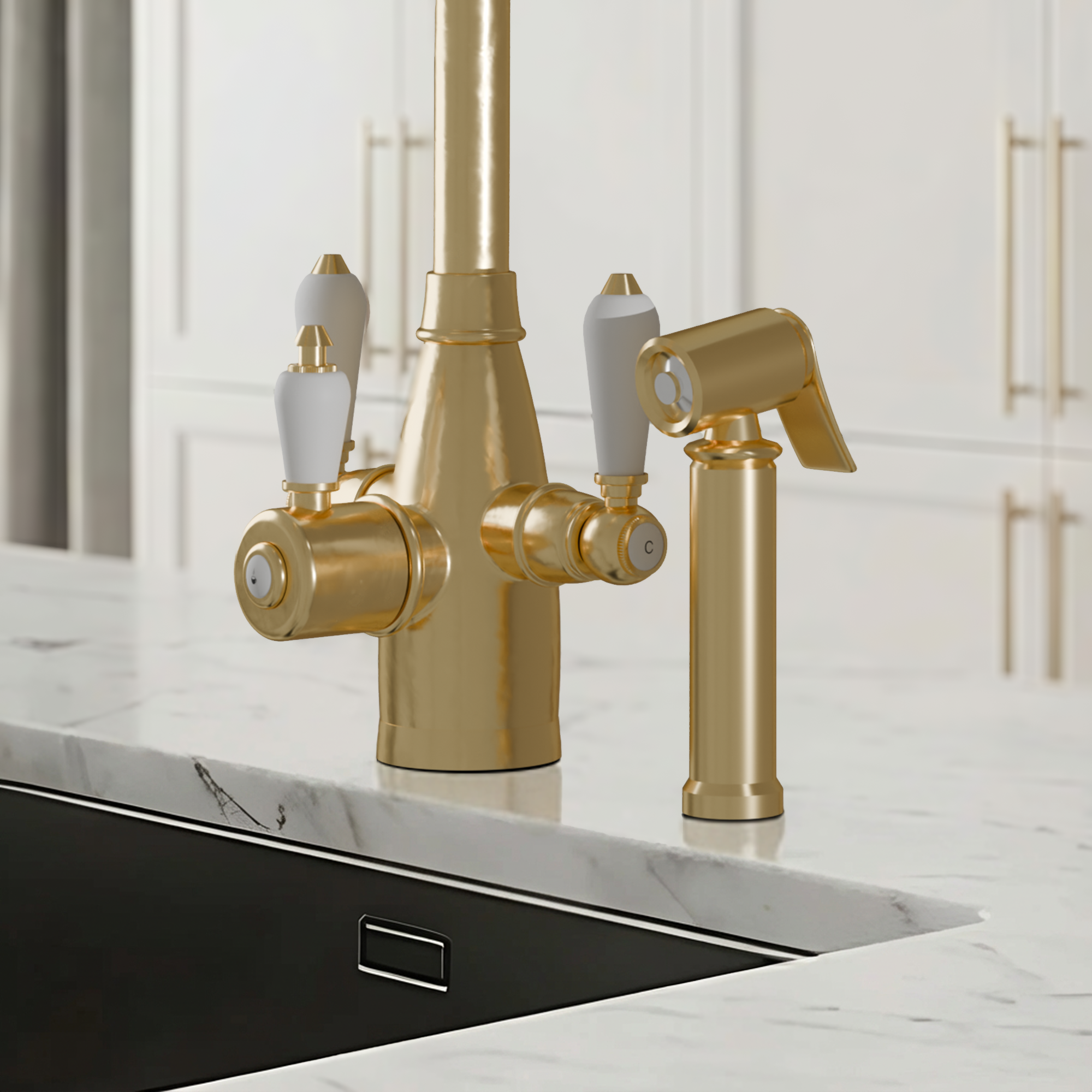 Image of Fohen Tate 3-in-1 + Spray Brushed Brass