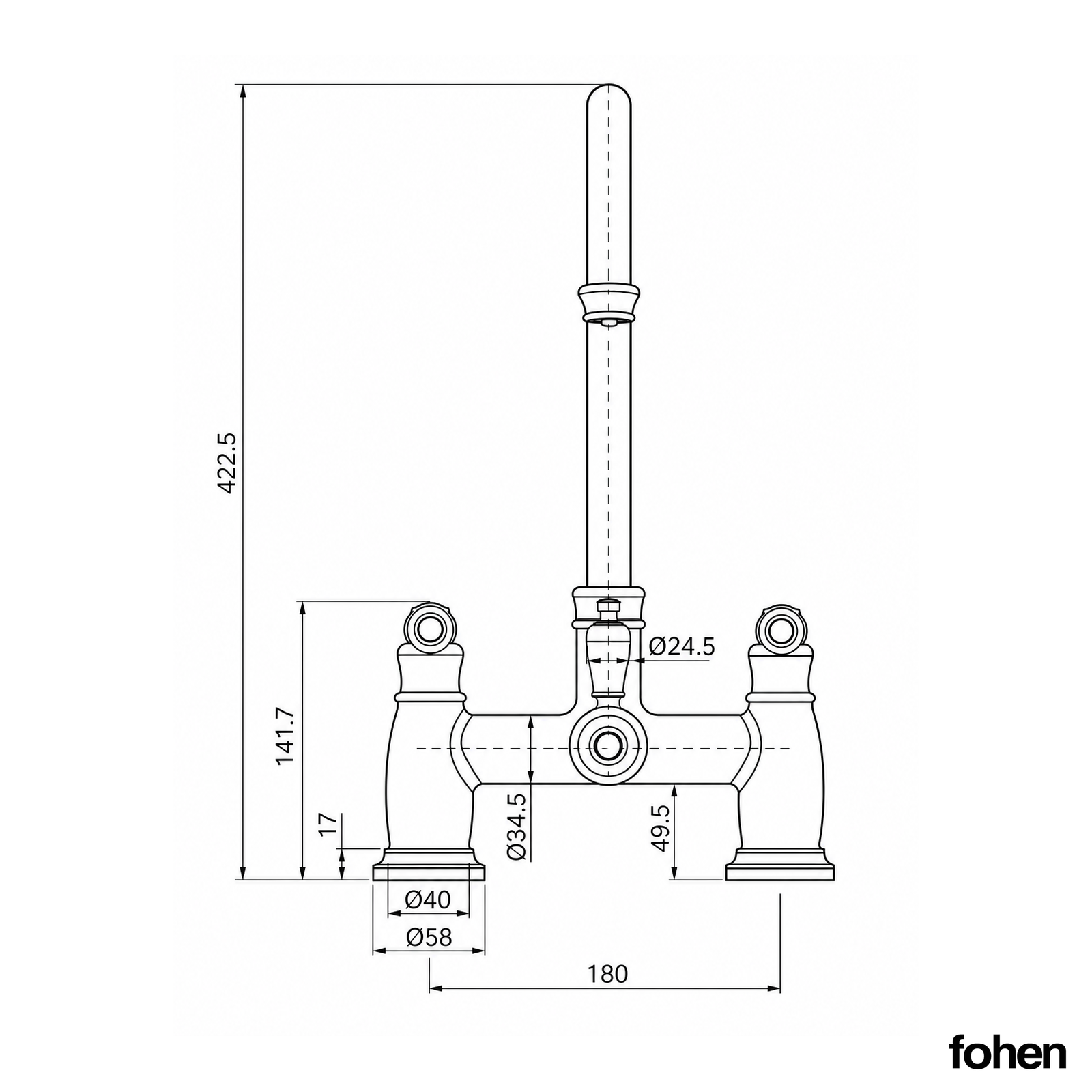 4-in-1 Fohen Holden Bridge - Brushed Brass