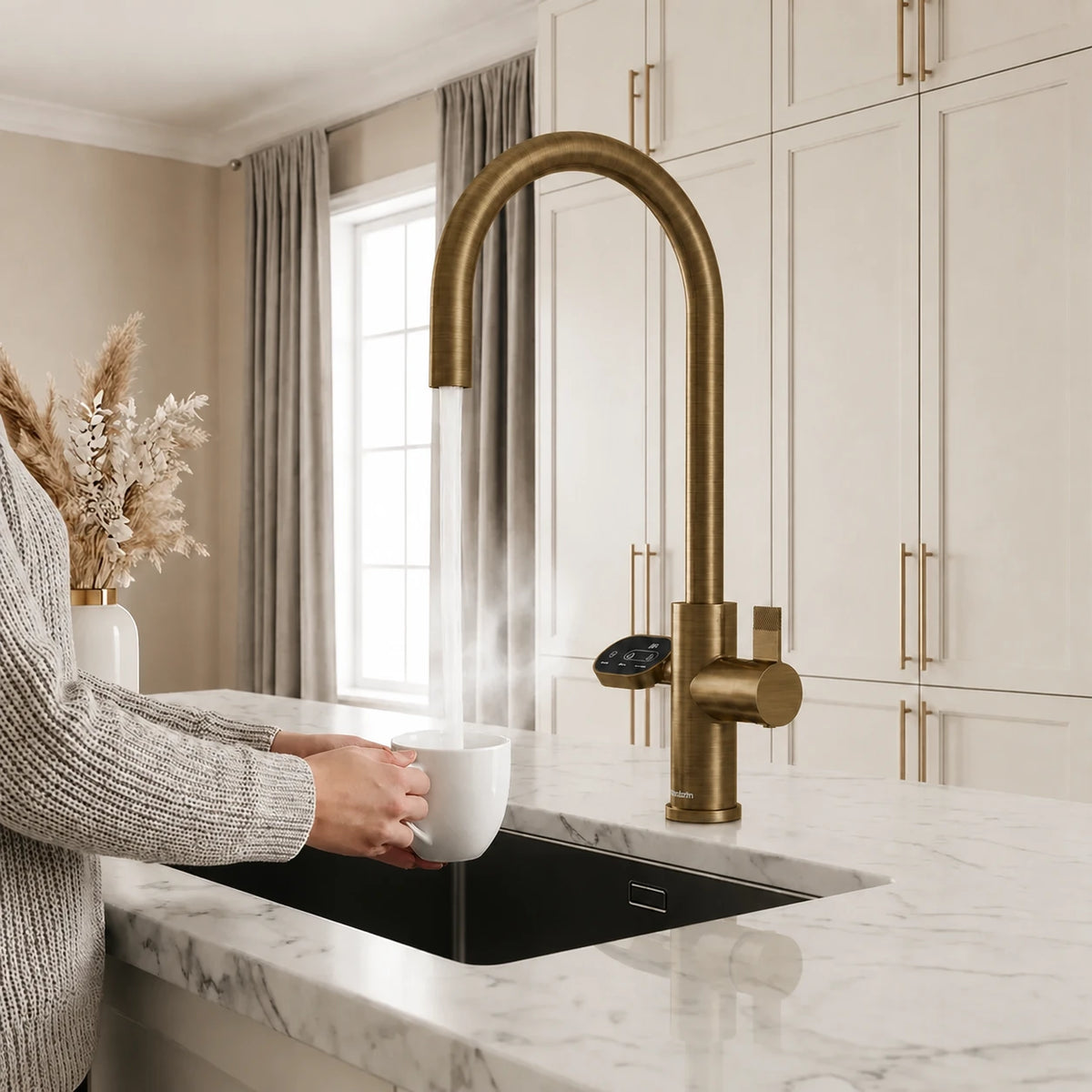4-in-1 Hanström Nexa Digital Pullout - Antique Brass
